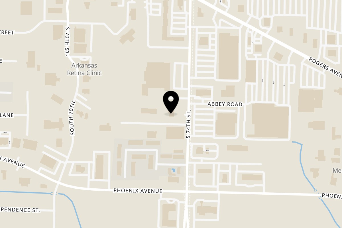 Map showing the location of Joe's Grill and Cantina on 3400 S 74th St in Fort Smith